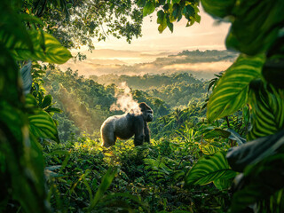 Fototapeta premium Bwindi Forest Landscapes and Mountain Gorillas