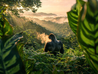 Fototapeta premium Bwindi Forest Landscapes and Mountain Gorillas