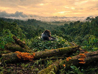 Fototapeta premium Bwindi Forest Landscapes and Mountain Gorillas