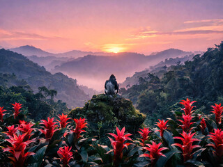 Fototapeta premium Bwindi Forest Landscapes and Mountain Gorillas