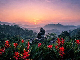 Fototapeta premium Bwindi Forest Landscapes and Mountain Gorillas
