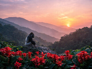 Fototapeta premium Bwindi Forest Landscapes and Mountain Gorillas