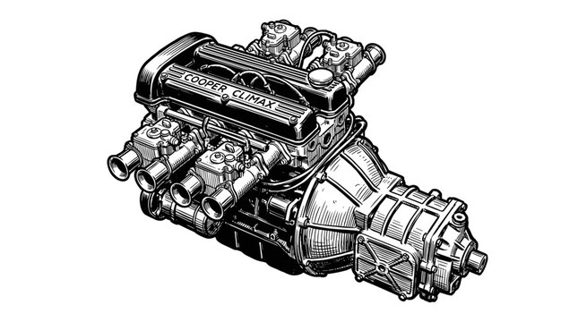V8 Engine Mechanical Drawing.