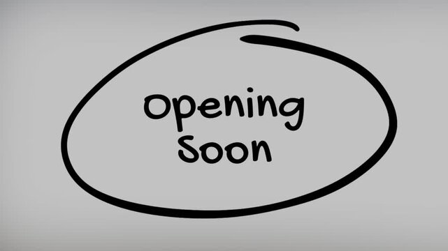 Opening Soon Hand Writing Text on Glass Screen