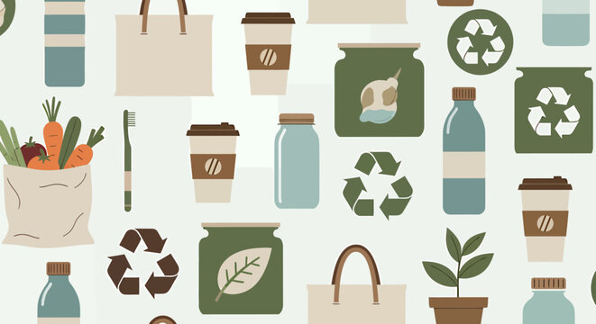 Eco friendly shopping bag icons 1.