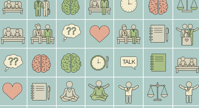 Mental Health Awareness Icons.