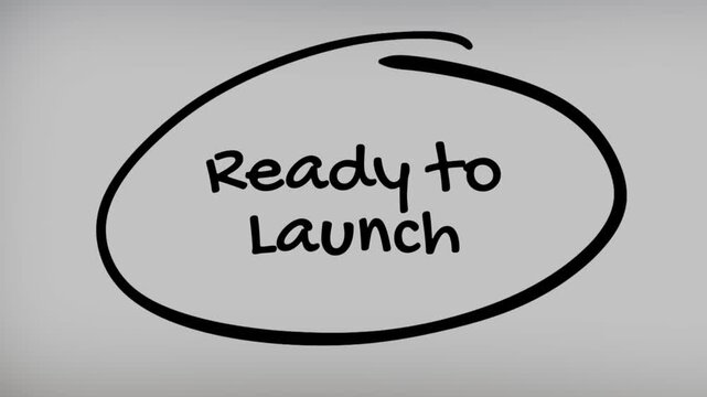 Ready to Launch Hand Writing Text on Glass Screen