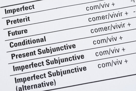 Spanish Verb Conjugation Chart for Regular IR Verbs