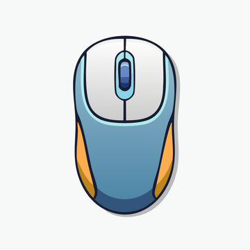 Blue computer mouse illustration
