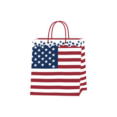 Obraz premium Shopping bag with american flag design pattern