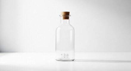 Clear glass bottle with cork