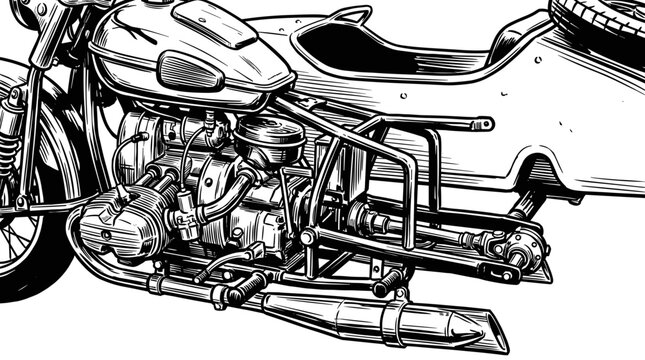 Vintage motorcycle engine closeup 2.