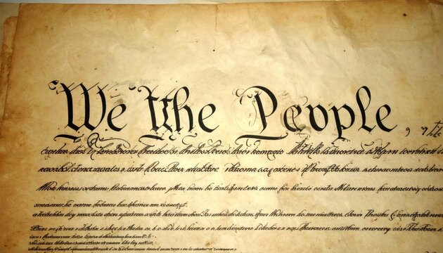 The Preamble to the United States Constitution We the People Document.