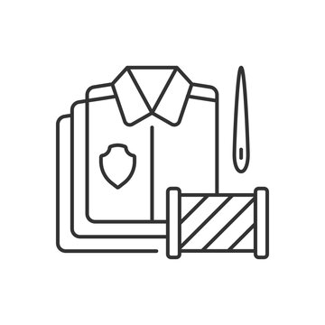 Bulk orders linear icon. Professional garment production. Material and fabric supply. Thin line customizable illustration. Contour symbol. Vector isolated outline drawing. Editable stroke
