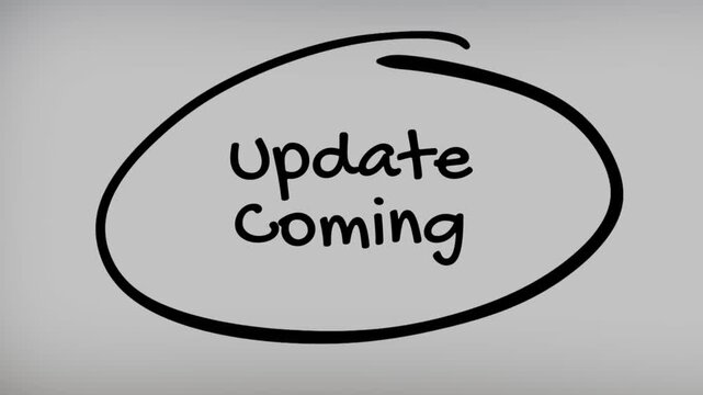 Update Coming Hand Writing Text on Glass Screen