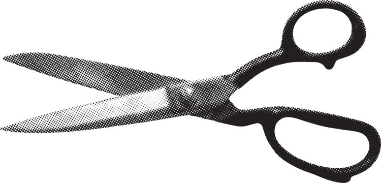 vintage scissors halftone dot pop art icon vector illustration