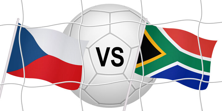 Flags of two opposing countries in a football match