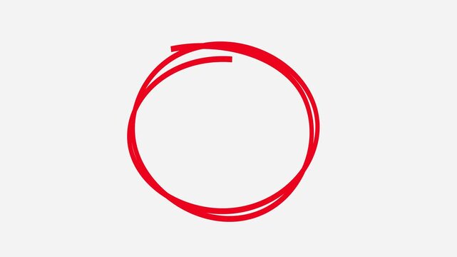 Hand drawn red circle highlights animation on transparent background,For marking text,
marker pen, pencil, hand-drawn doodle grunge circle highlights. 4K Video animation on transparent background.