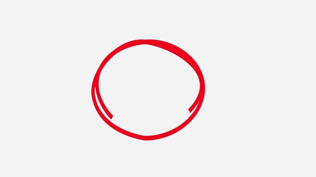 Hand drawn red circle highlights animation on transparent background,For marking text,
marker pen, pencil, hand-drawn doodle grunge circle highlights. 4K Video animation on transparent background.