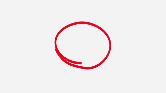 Hand drawn red circle highlights animation on transparent background,For marking text,
marker pen, pencil, hand-drawn doodle grunge circle highlights. 4K Video animation on transparent background.