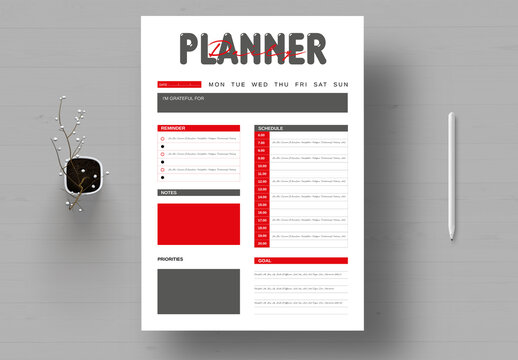 Daily Planner Template Layout