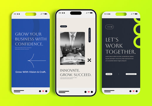 Modern Business Growth Social Media Story Template Set