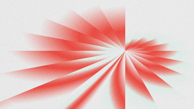 Minimal abstract background with symmetrical red radial gradients, soft grainy texture, and subtle color shift to aqua white. 