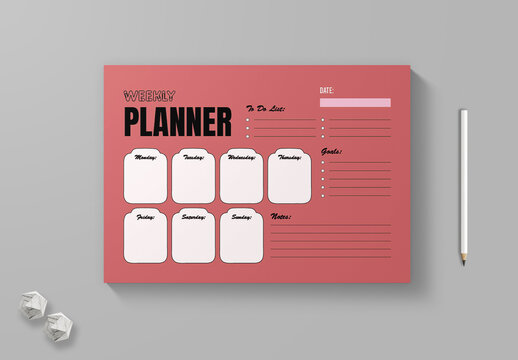 Printable Weekly Planner Templates Layout