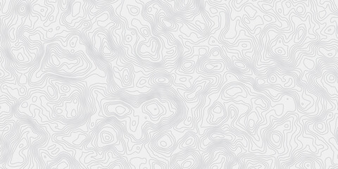 Detailed Landscape Topography Curves and Height Lines in Black and White with Organic Geographic Movement Classic Exploration Style Seamless Pattern for Outdoor and Nature Designs © ALAMA