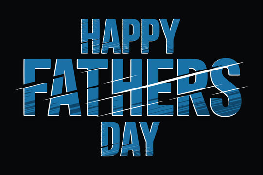 happy fathers day blue 3d text vector illustration greeting card design modern festive holiday celebration artwork