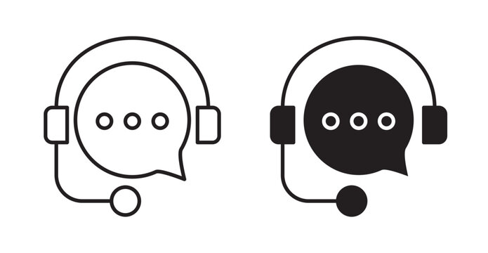 Live chat icon. Vector illustration isolated on white.