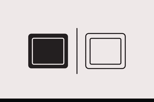 Square frame vector icons showing outline and filled rounded rectangles.