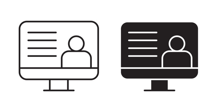 Online course icon. Vector illustration isolated on white.