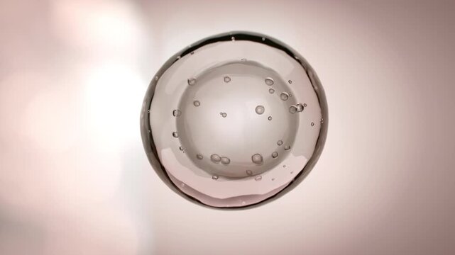 Artificial Fertilization of Human Egg Cell in Laboratory, IVF Procedure Close Up 3D Animation