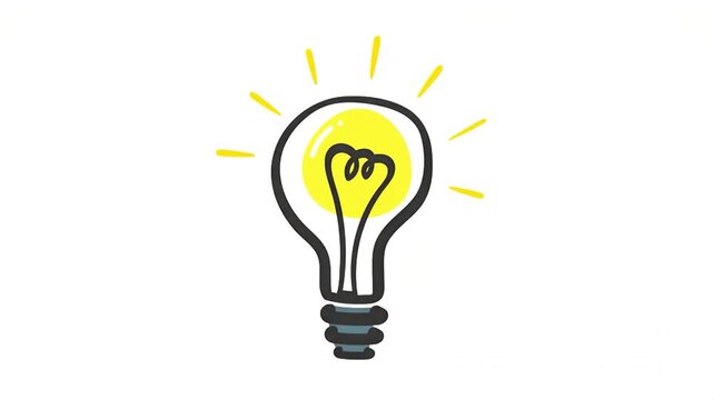 A glowing light bulb with rays illustrates inspiration and ideas.
