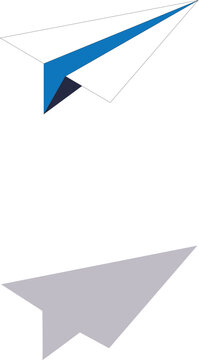 Modern Blue and White Paper Plane Vector Illustration - Minimalist Business Icon