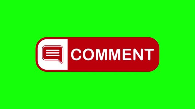 Animated comment button icons with green screen background for social media interaction design