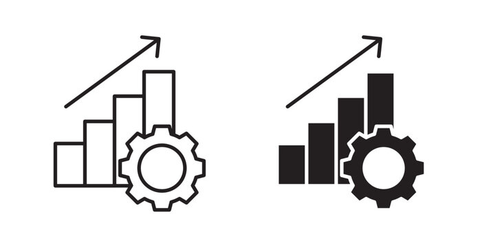 Productivity icon. Vector illustration isolated on white.