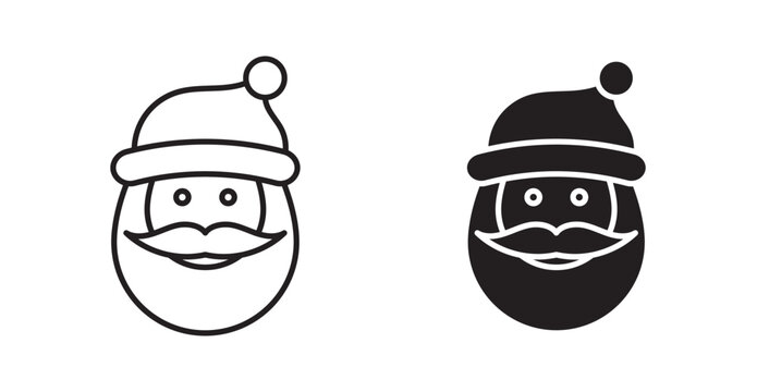 Santa Claus icon. Vector illustration isolated on white.