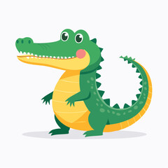 Naklejka premium Cute Cartoon Alligator Illustration