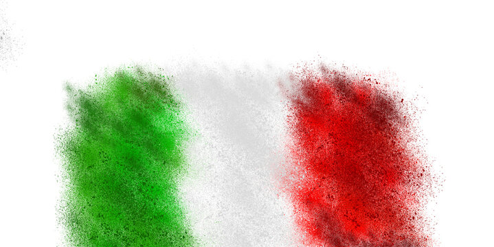 Artistic Grunge Style Flag of Italy with Textured Finish, Abstract Italian Flag Design with Distressed Spray Paint Effect