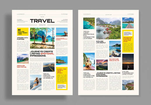 Creative Travel Newsletter Template with Modern Tourism