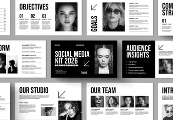 Minimal Social Media Strategy Kit Presentation Design