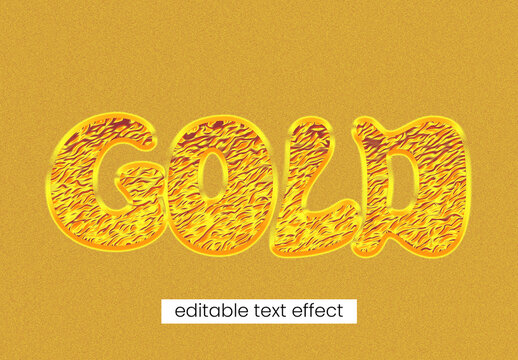 Luxury Gold Metallic Editable Text Effect with Glossy Typography