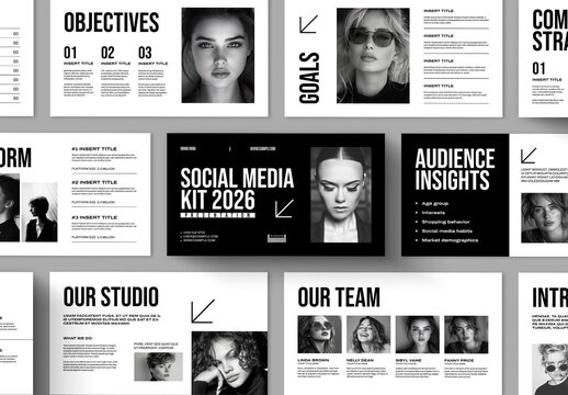 Minimal Social Media Strategy Kit Presentation Design