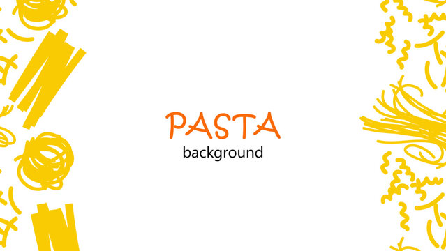 Doodle Italian pasta border with copy space for menu or food design