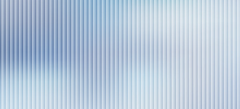 Glass texture background with soft blue gradient, vertical ripple lines and frosted translucent effect. Minimalist icy tone distortion, reeded blur surface. Vector illustration