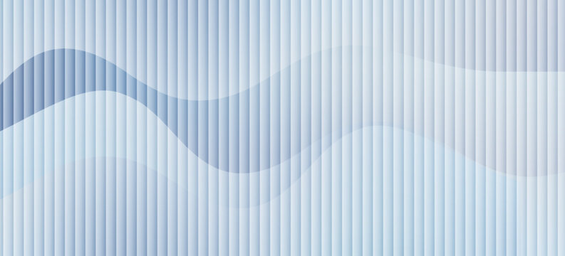 Glass texture background with soft blue gradient, vertical ripple lines and frosted translucent effect. Minimalist icy tone distortion, reeded blur surface. Vector illustration