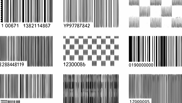 collection of barcode and qr code variations on a white background retail and inventory management