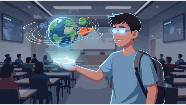 Student Learning Astronomy Science Hologram Future Classroom Technology Education